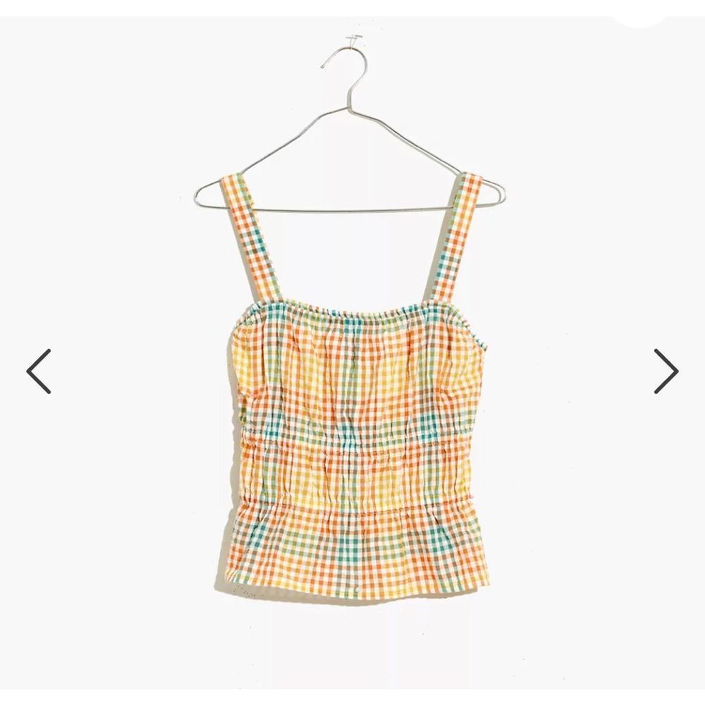 Madewell Seersucker Sophia Peplum Tank
